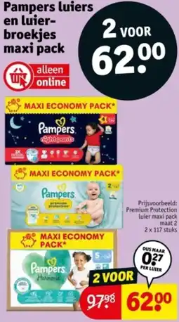 Kruidvat Pampers luiers en luierbroekjes maxi pack aanbieding