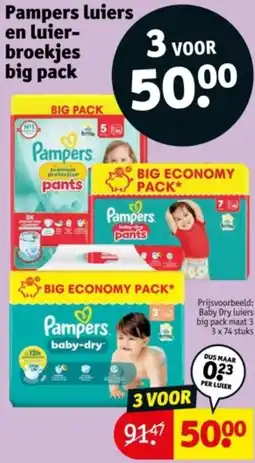 Kruidvat Pampers luiers en luierbroekjes big pack aanbieding