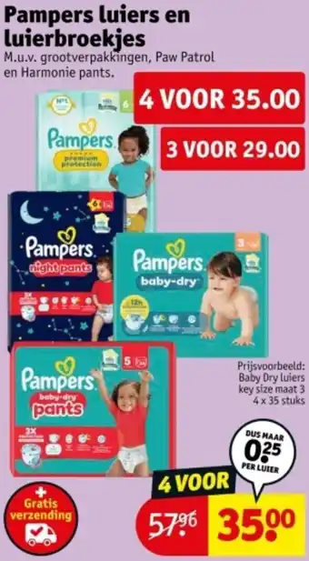 Kruidvat Pampers luiers en luierbroekjes aanbieding