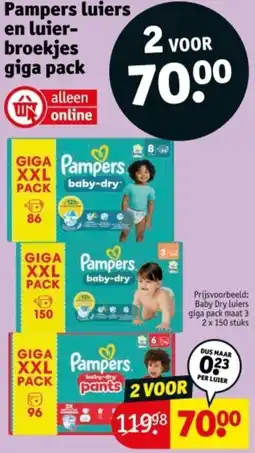 Kruidvat Pampers luiers en luierbroekjes giga pack aanbieding