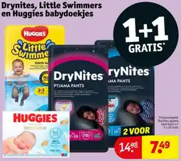 Kruidvat Drynites, Little Swimmers en Huggies babydoekjes aanbieding