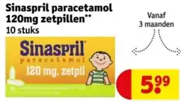 Kruidvat Sinaspril paracetamol 120mg zetpillen aanbieding