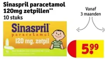 Kruidvat Sinaspril paracetamol 120mg zetpillen aanbieding