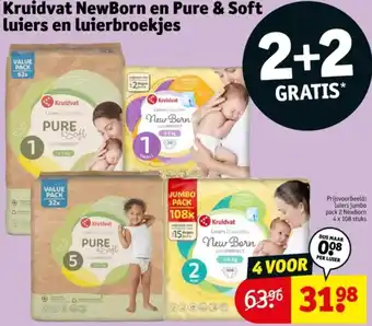 Kruidvat NewBorn en Pure & Soft luiers en luierbroekjes