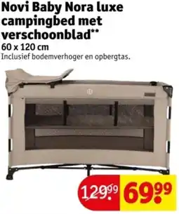 Kruidvat Novi Baby Nora luxe campingbed met verschoonblad aanbieding