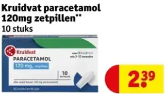Kruidvat Kruidvat paracetamol 120mg zetpillen aanbieding