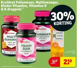 Kruidvat Kruidvat Foliumzuur, Multizwanger, Kinder Vitamine, Vitamine D & K druppels aanbieding