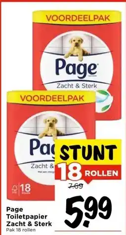 Vomar Voordeelmarkt Page Toiletpapier Zacht & Sterk aanbieding