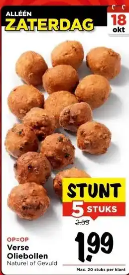 Vomar Voordeelmarkt Verse Oliebollen aanbieding