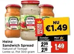 Vomar Voordeelmarkt Heinz Sandwich Spread aanbieding