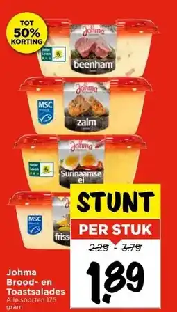 Vomar Voordeelmarkt Johma Brood- en Toastsalades aanbieding