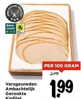 Vomar Voordeelmarkt Versgesneden Ambachtelijk Gerookte Kipfilet aanbieding