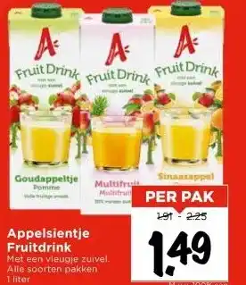 Vomar Voordeelmarkt Appelsientje Fruitdrink aanbieding