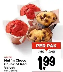 Vomar Voordeelmarkt Muffin Choco Chunk of Red Velvet aanbieding