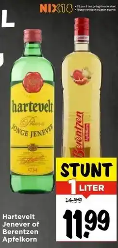 Vomar Voordeelmarkt Hartevelt Jenever of Berentzen Apfelkorn aanbieding