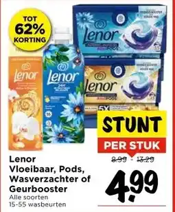 Vomar Voordeelmarkt Lenor Vloeibaar, Pods, Wasverzachter of Geurbooster aanbieding