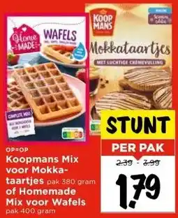 Vomar Voordeelmarkt Koopmans Mix voor Mokka- taartjes of Homemade Mix voor Wafels aanbieding