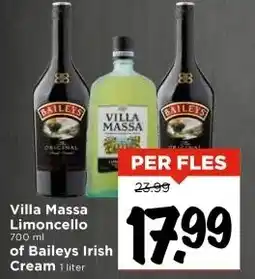 Vomar Voordeelmarkt Villa Massa Limoncello of Baileys Irish Cream aanbieding