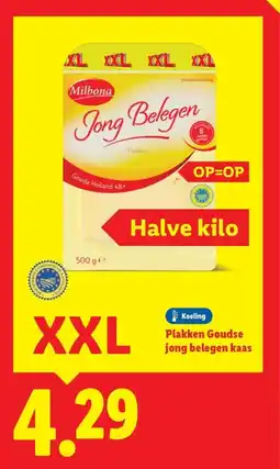 Lidl Plakken goudse jong belegen kaas aanbieding