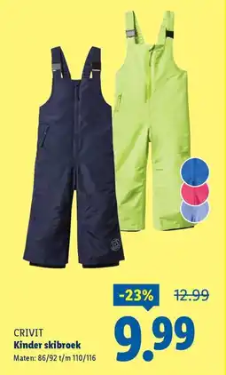 Lidl Crivit kinder skibroek aanbieding