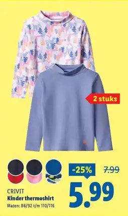 Lidl Crivit kinder thermoshirt aanbieding