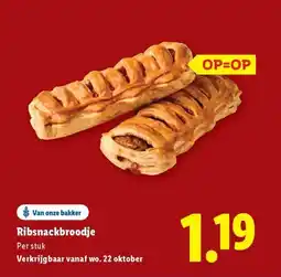 Lidl Ribsnackbroodje aanbieding