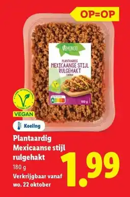 Lidl Plantaardig Mexicaanse stijl rulgehakt aanbieding