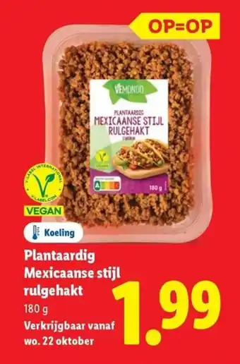 Lidl Plantaardig Mexicaanse stijl rulgehakt aanbieding