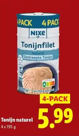Lidl Tonijn naturel aanbieding
