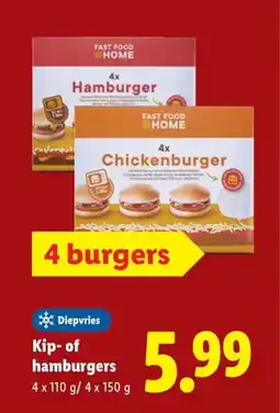 Lidl Kip-of hamburgers aanbieding