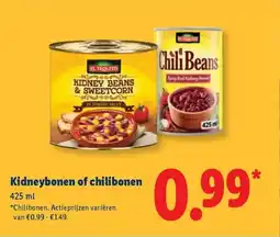 Lidl Kidneybonen of chilibonen aanbieding