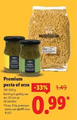 Lidl Premium pesto of orzo aanbieding