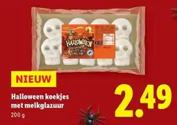 Lidl Halloween koekjes met melkglazuur aanbieding