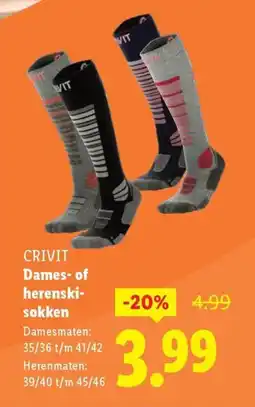 Lidl Crivit dames of herenski sokken aanbieding