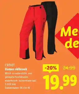Lidl Crivit dames skibroek aanbieding