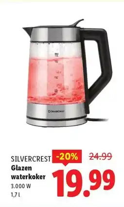 Lidl Silvercrest Glazen waterkoker aanbieding