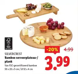Lidl Silvercrest bamboe serveerplateau plank aanbieding