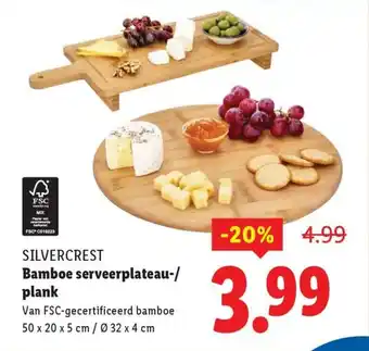Lidl Silvercrest bamboe serveerplateau plank aanbieding