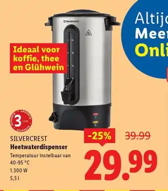 Lidl SILVERCREST Heetwaterdispenser aanbieding