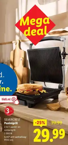 Lidl Silvercrest paninigrill aanbieding