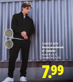 Lidl Esmara men herensweatbroek of sweater aanbieding