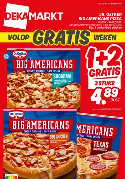 Dekamarkt Dr.oetker big americans pizza aanbieding