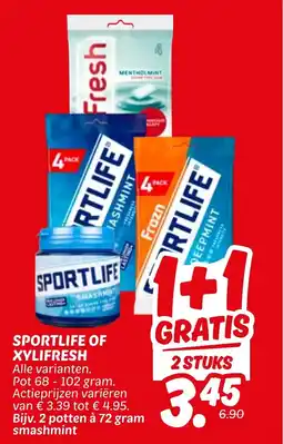 Dekamarkt Sportlife of xylifresh aanbieding