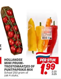 Dekamarkt Hollandse mini pruim trostomaatjes of puntpaprika mix aanbieding