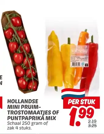 Dekamarkt Hollandse mini pruim trostomaatjes of puntpaprika mix aanbieding