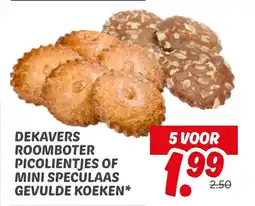 Dekamarkt Dekavers roomboter picolientjes of mini speculaas gevulde koeken aanbieding