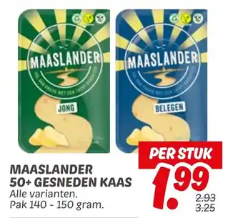Dekamarkt Maaslander 50+ gesneden kaas aanbieding
