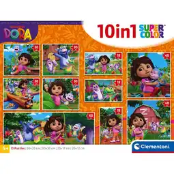 Intertoys Clementoni Dora 10-in-1 puzzelset - 18 + 30 + 48 + 60 stukjes aanbieding