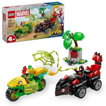 Intertoys LEGO Marvel Spin en electro achtervolging met dinosaurusvoertuig 11198 aanbieding