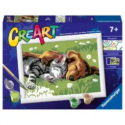 Intertoys Ravensburger CreArt Schilderen op nummer slapende katten en honden aanbieding